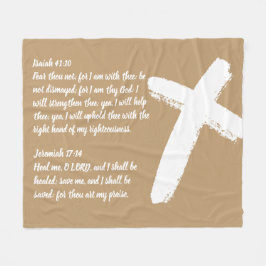 Christliches Gebet mit weißem Kreuz Fleecedecke