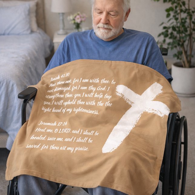 Christliches Gebet mit weißem Kreuz Fleecedecke (Von Creator hochgeladen)