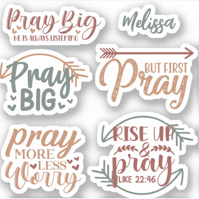 Christliches Gebet Moderne Typografie Gebetskizzen Aufkleber (Vorderseite)