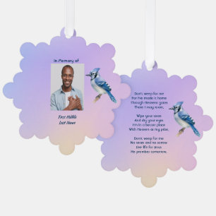 Christliches Gedenk-Aquarell Blauhäher-Garten Ornament Karte
