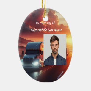 Christliches Gedenk-SemiTruckTractor-Anhänger Keramik Ornament