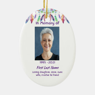 Christliches Gedenkfeder Boho Tribal Einheimisch Keramik Ornament