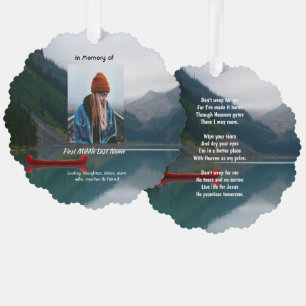 Christliches Gedenkwilderness-See-Kanu Ornament Karte