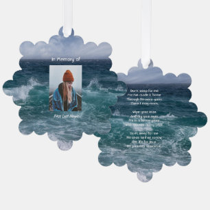 Christliches Gedicht Andenken Ozean Meer Strand Ornament Karte