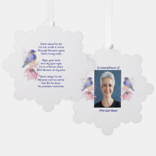 Christliches Gedicht Bluebird Garden Bird Ornament Karte