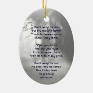 Christliches Gedicht Erinnerungsandenken Engel Him Keramik Ornament