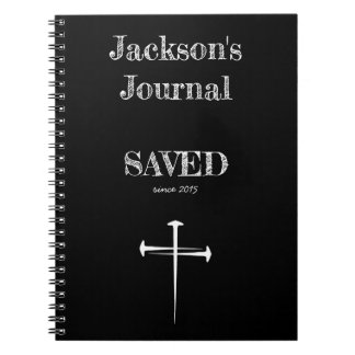 Christliches GERETTET Journal mit 3 Nagelkreuz Notizblock