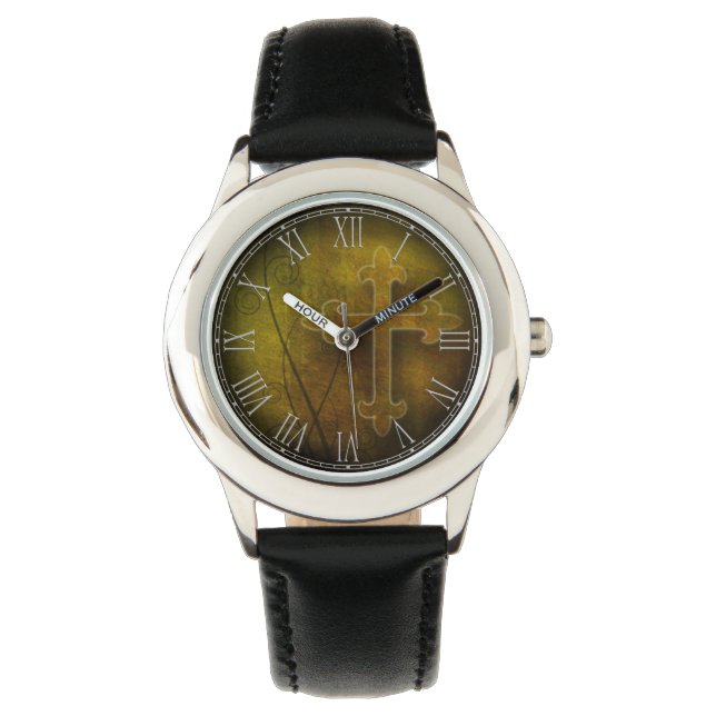 Christliches Geschenkkreuz Armbanduhr (Vorderseite)