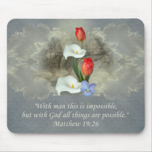 Christliches Glauben-Kunst ~ Matthew-19:26 Mousepad