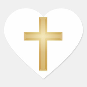 Christliches Gold Herz-Aufkleber