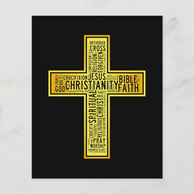 Christliches Goldkreuz - Textgestaltung Flyer (Vorne)