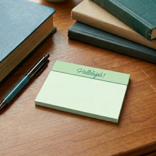 Christliches Hallelujah Haftnotizblock Grün Post-it Klebezettel
