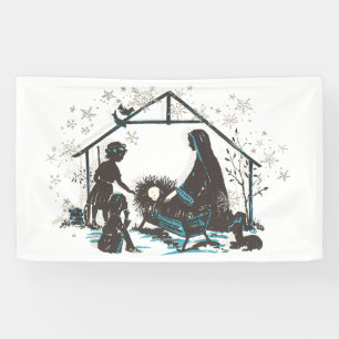 Christliches Heiliges Baby Jesus Weihnachtskrippe Banner