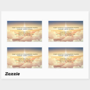 Christliches Himmlisches Cloud Church Business Rechteckiger Aufkleber