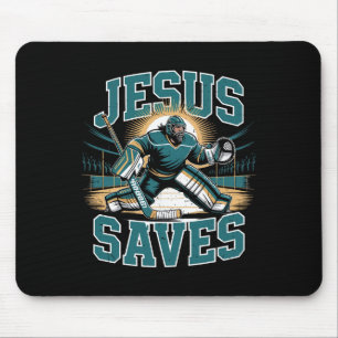 Christliches Hockey Jesus rettet Hockey-Torhüter H Mousepad