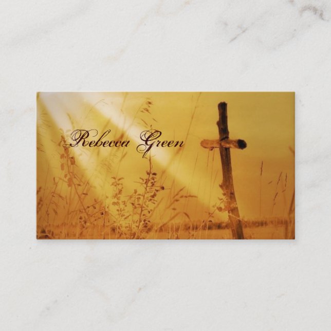 christliches hölzernes Kreuz des Visitenkarte (Vorderseite)