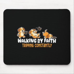 Christliches Hundelaufen durch Glauben Tripng stän Mousepad