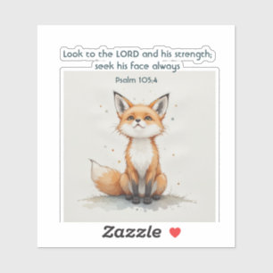 Christliches Inspirationszitat Psalm 105:4 Fuchs C Aufkleber
