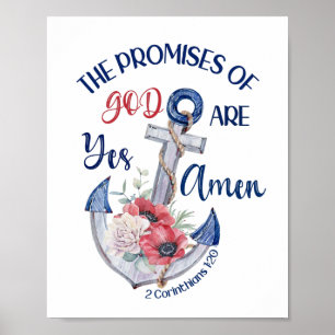 Christliches Ja und Amen Bibel 2 Korinther 1:20 Poster