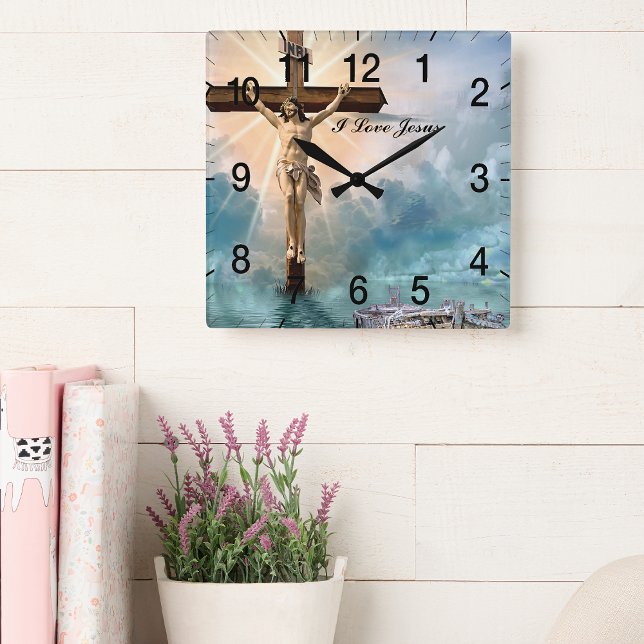 Christliches Jesus-Gebet Quadratische Wanduhr (Von Creator hochgeladen)