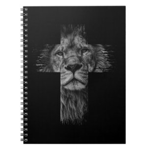 Christliches Jesus Lion of Stamm Judah Cross Gesch Notizblock
