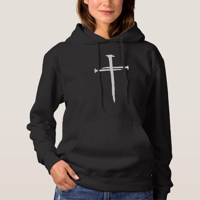 Christliches Jesus Nail Cross Hoodie (Vorderseite)