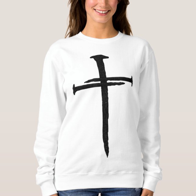 Christliches Jesus Nail Cross Sweatshirt (Vorderseite)