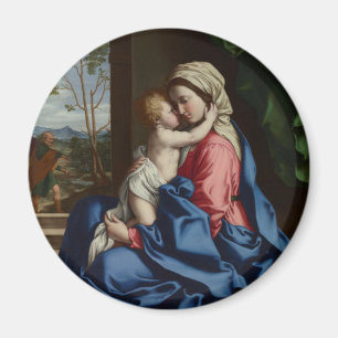 Christliches Kind, das seine Mutter umarmt Magnet