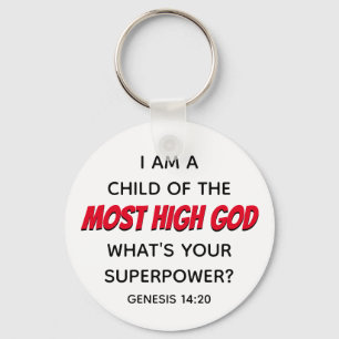 Christliches KIND DER HÖCHSTEN GOTT-Superkraft Wei Schlüsselanhänger