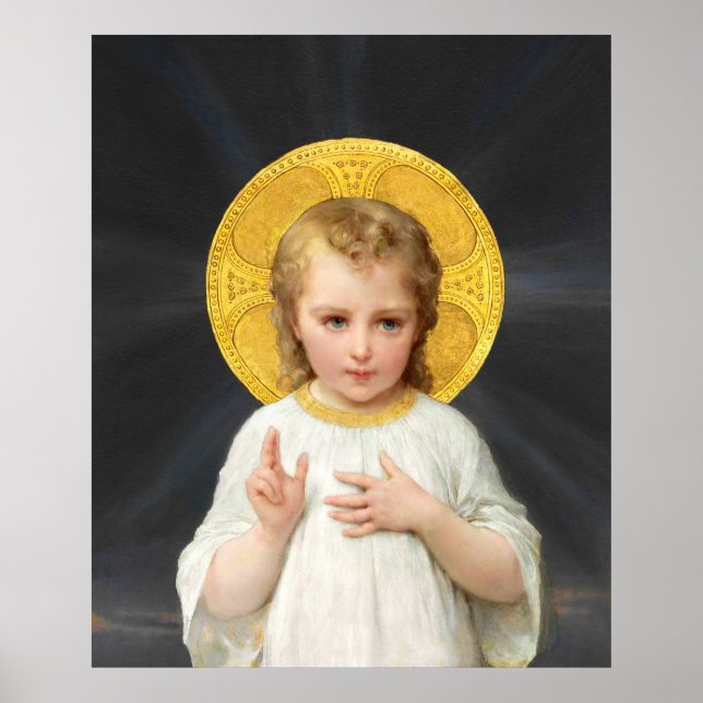 Christliches Kind Segen von Émile Munier CC0010 Poster (Vorne)