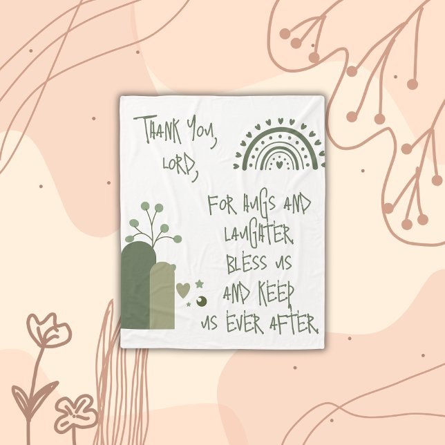 Christliches Kindergebet Olive Green | Fleecedecke (Von Creator hochgeladen)