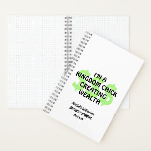 Christliches KINGDOM CHICK Weiblicher Unternehmer Notizbuch