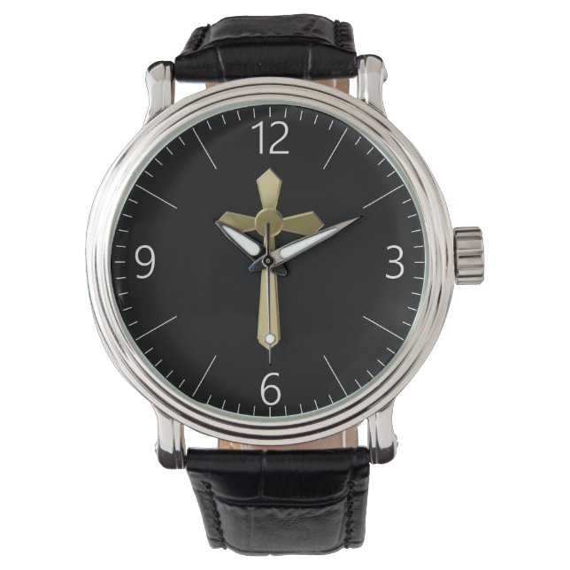 Christliches Kreuz Armbanduhr (Vorderseite)