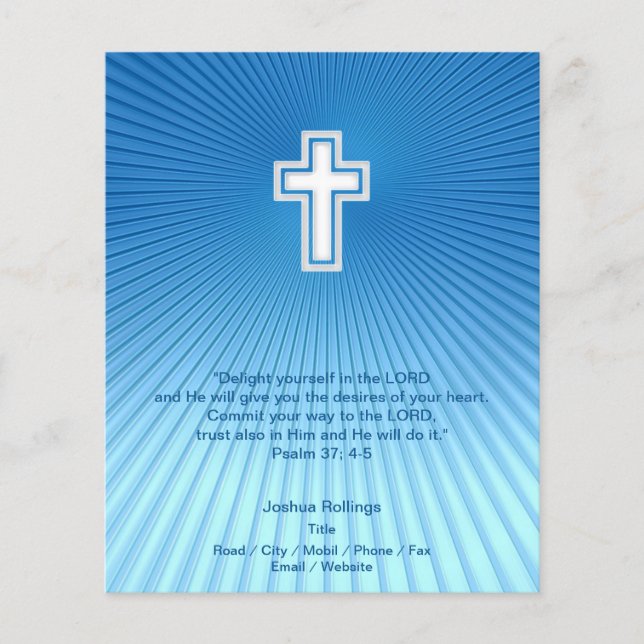 Christliches Kreuz auf blauem Hintergrund Flyer (Vorne)
