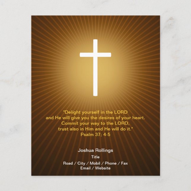 Christliches Kreuz auf blauem Hintergrund Flyer (Vorne)