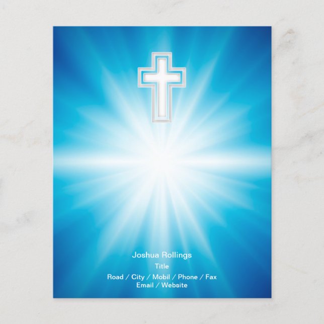 Christliches Kreuz auf blauem Hintergrund Flyer (Vorne)