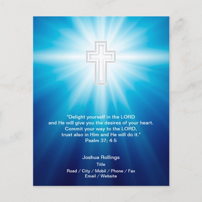 Christliches Kreuz auf blauem Hintergrund Flyer (Vorne)