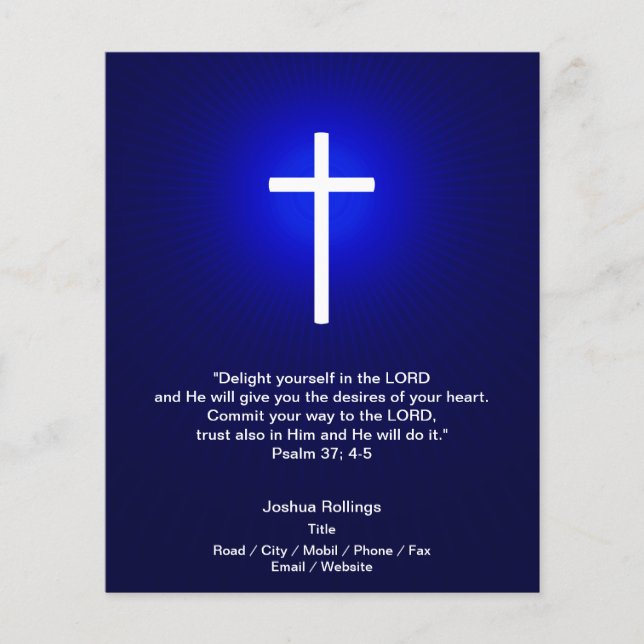 Christliches Kreuz auf dunkelblauem Hintergrund Flyer (Vorne)