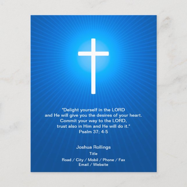 Christliches Kreuz auf dunkelblauem Hintergrund Flyer (Vorne)