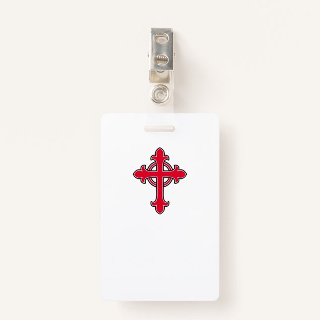 Christliches Kreuz Ausweis (Vorderseite mit Klammer)