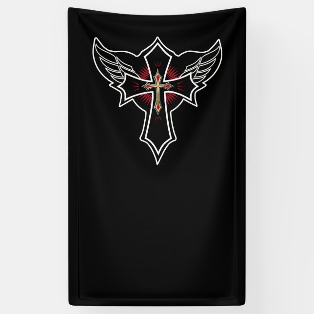 Christliches Kreuz Banner (Vertikal)