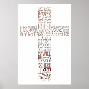Christliches Kreuz-Bibelversen Kupferbriefe-Poster Poster