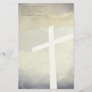 Christliches Kreuz Briefpapier Auf Wolken