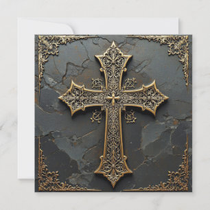 Christliches Kreuz Christus Schwarzer Marmor Karte