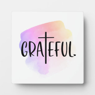 Christliches Kreuz Danksagungs-Typografie Tischdek Fotoplatte