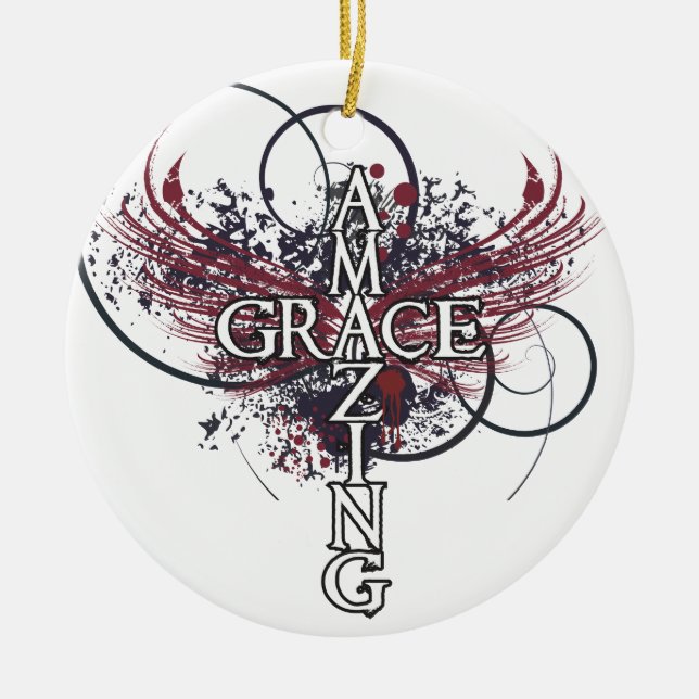 Christliches Kreuz der fantastischen Anmut Keramikornament (Vorne)