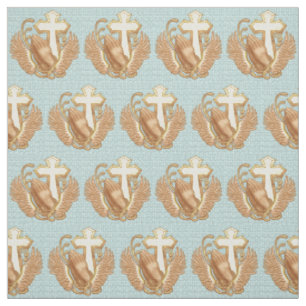 Christliches Kreuz der Gebet-Hände Stoff