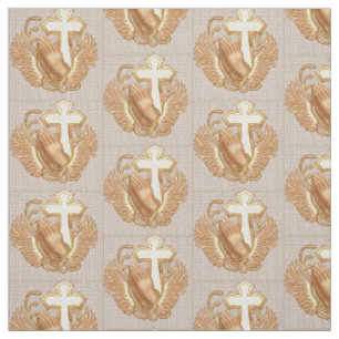 Christliches Kreuz der Gebet-Hände Stoff