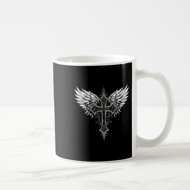 Christliches Kreuz Engel Religiös  Kaffeetasse (Rechts)