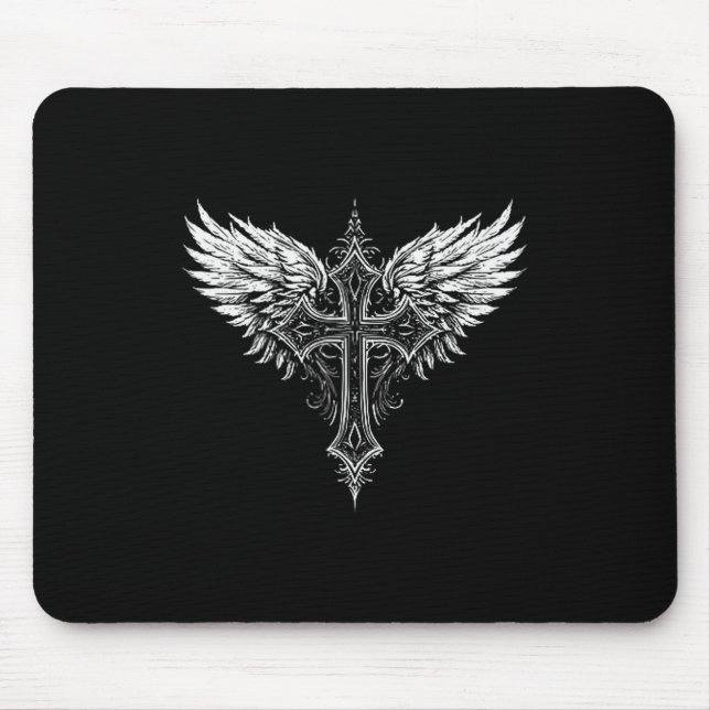 Christliches Kreuz Engel Religiös  Mousepad (Vorne)